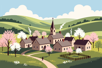Spring Countryside Scene