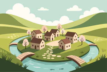 Nature Village in Spring