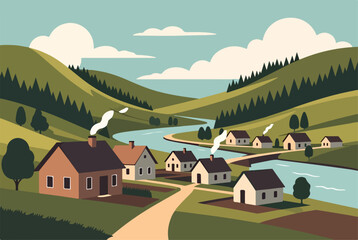 Charming Spring Village