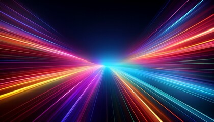 colorful light streaks on dark background