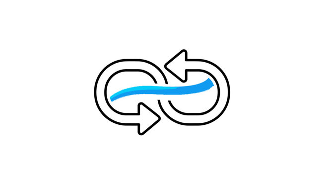 The dynamic flow of sustainability and endless cycle icon illustration for continuous process and