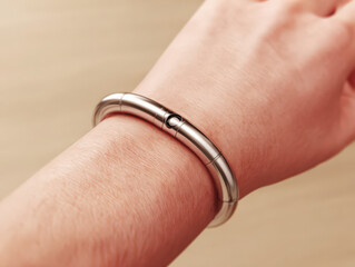 Sleek Wearable Medical Sensor On Wrist