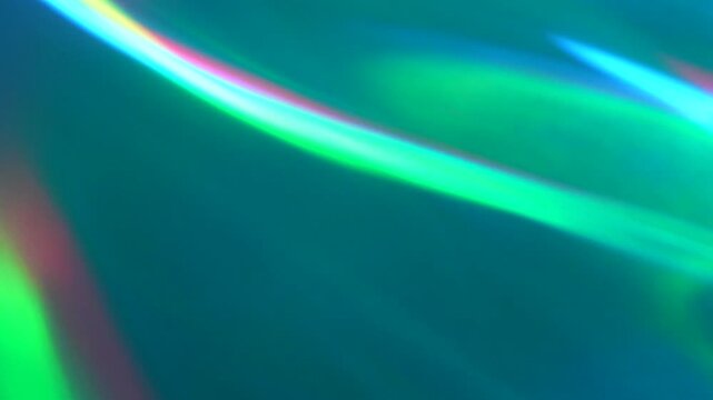 Abstract Neon Light Refractions: Real 4K Camera Footage of Vibrant Flowing Wave Patterns