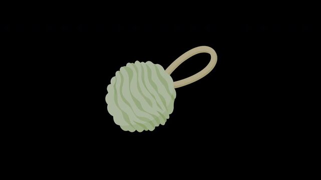 Fluffy scrunchie with tied loop for hair styling in video content