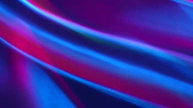 Abstract Neon Light Refractions: Real 4K Camera Footage of Vibrant Flowing Wave Patterns