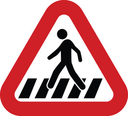 pedestrian crossing road sign vector