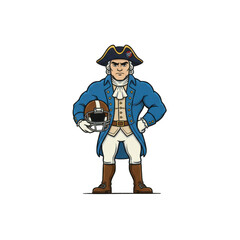 American football mascot patriot character in dynamic action poses isolated on white background for sports branding