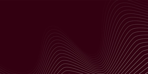 Abstract burgundy color background with waves for banner. Medium simple banner size.