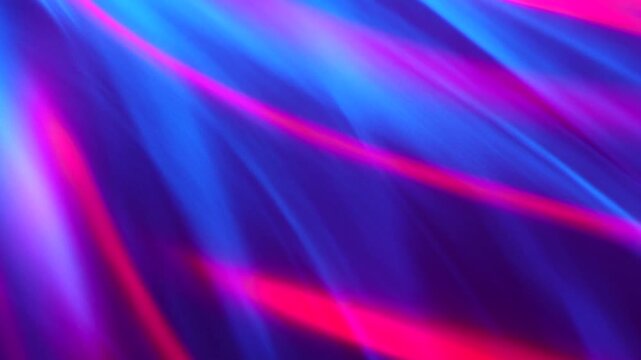 Abstract Neon Light Refractions: Real 4K Camera Footage of Vibrant Flowing Wave Patterns