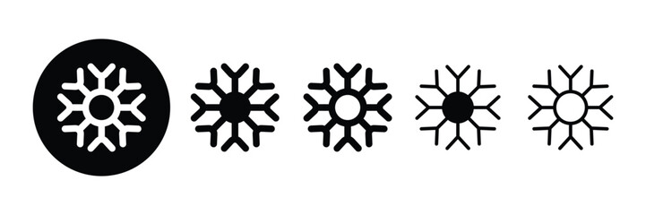 Set of Snowflake Cold Weather Icon collection.