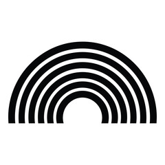 Obraz premium Black and white concentric semicircles pattern arcs geometric desi