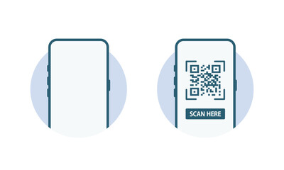 QRコード表示に対応したスマートフォン画面テンプレート