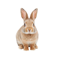 Fototapeta premium Rabbit Sitting Calmly in a Studio Environment With White Background During Daylight Hours