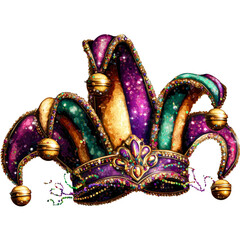 colorful jester hat mardi gras illustration