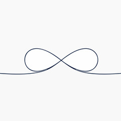 Minimalist single line drawing of infinity symbol, endless loop concept, simple vector illustration