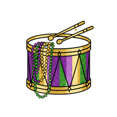 festive mardi gras drum illustration isolated