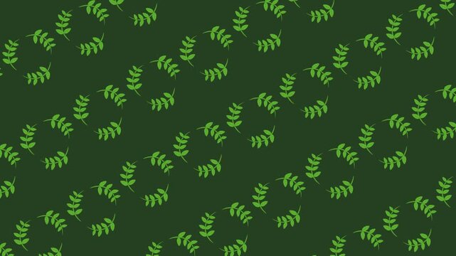 Seamless botanical pattern with green leafy laurel wreaths on dark green background. Repeating organic wallpaper with minimalist wreath icon. Eco-friendly banner with symmetrical green foliage pattern