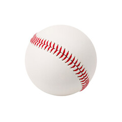 Baseball on a Plain Background With Red Stitches