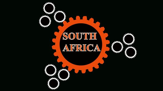 Zoom from Earth to South Africa. Glow outline map animation satellite view with highlighted country borders. Cinematic documentary 3d world map animation highlights aerial views, and travel.