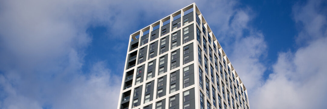 Modern high rise student flats in Glasgow