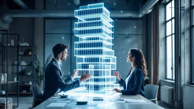 Urban Design Consultation Featuring Holograms And Structural Analysis