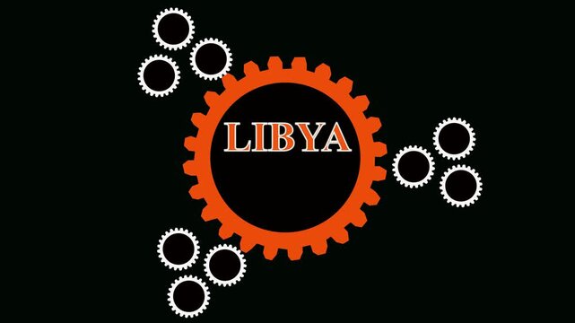 flag of Libya. close up of the Libyan flag. Libyan flag endless loop