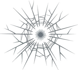 Cracked Glass - Shattered Impact Hole Texture - Broken Window Effect