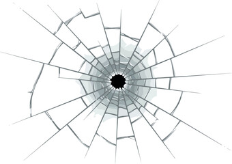 Obraz premium Cracked Glass Intricate Fracture Pattern on Transparent Background