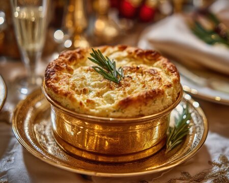 Goat cheese souffle.