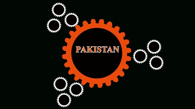 Pakistan Country Outlined on World Map  Animation South Asia Region