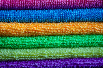 Obraz premium A pile of colorful microfiber towels