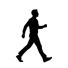 Man walking in dynamic motion with confident stride
