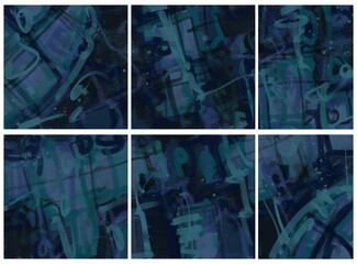 Abstract image for printing. Picture for modern interiors. The picture is painted by hand on a tablet. © neurostructure