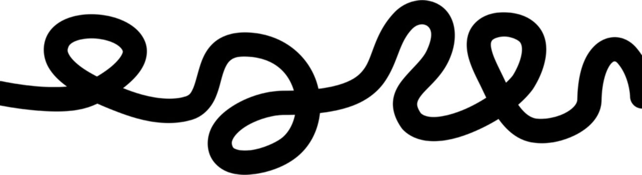 Continuous black squiggle line drawing on white background