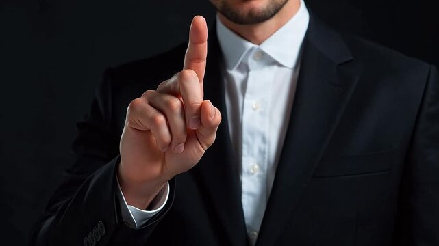 Man in suit pointing finger