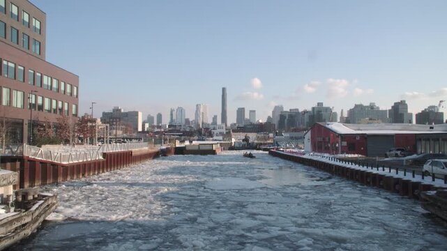 The Gowanus Canal on a winter morning