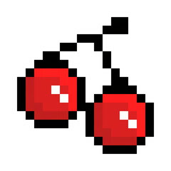 Fototapeta premium A 16x16 Cherries Pixel Art - Retro style