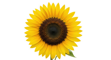 Bright yellow sunflower isolated PNG on transparent background, vibrant summer flower for design...