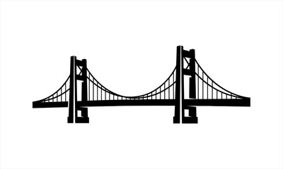 Obraz premium Iconic Golden Gate Bridge silhouette in black and white.