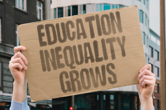 "Education Inequality Grows" School quality gaps widen everywhere. SCHOOL. QUALITY. GAPS. WIDEN. EVERYWHERE.