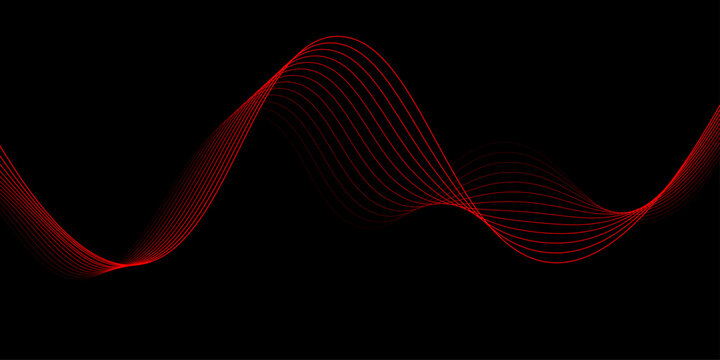 Abstract red wave background featuring a digital motion design with flowing vector lines and a gradient light texture for a modern web wallpaper illustration