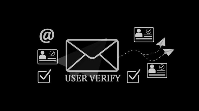 Safe login authentication and secure account access concept with verified user ID and encrypted mail icons.