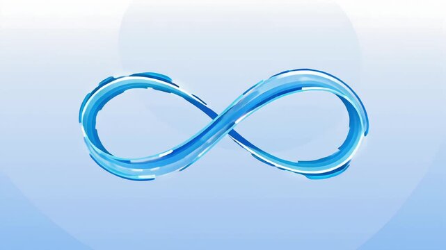 Water stream into infinity symbol, Endless Dynamic Cycle, Dynamic Harmony Form Eternity Shape