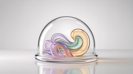 Obraz premium Glass dome with colorful swirling shapes inside colorful shapes swirling patterns