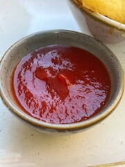 French fries and ketchup