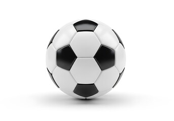 Fototapeta premium Classic black and white soccer ball on plain light background