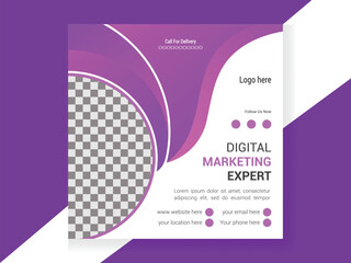 Digital Marketing agency social media post template. Social media ads vector templates fully editable, advertising design, digital marketing and corporate social media Instagram post and web banner