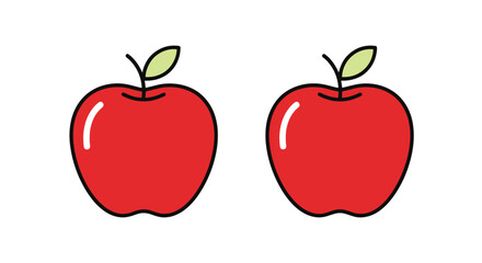 Fototapeta premium Red Apple Line art premium color outline design