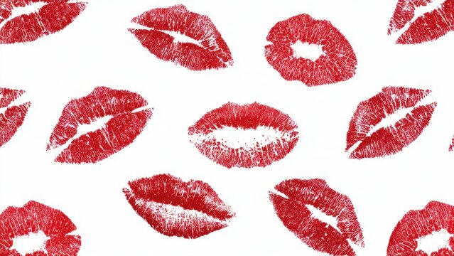 seamless pattern with red women lips