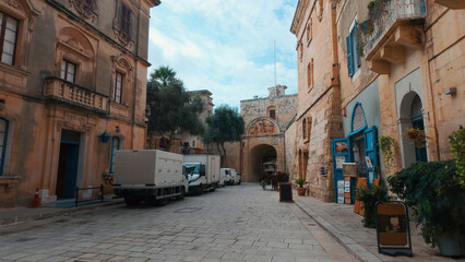 Obraz premium Historical Mdina Old Town in Malta on sunny day